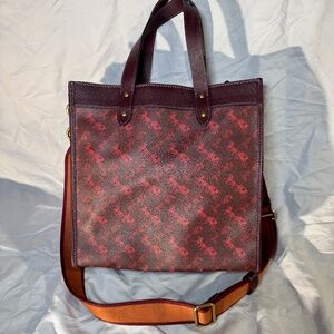 Coach Handbag Oxblood Cranberry Leather